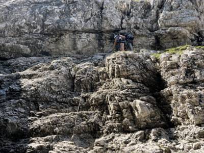 calata di 5 metri su roccia stabile