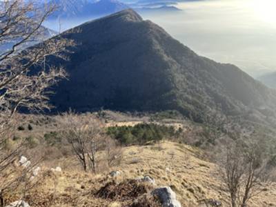 comoda salita sul dosso erboso di cresta