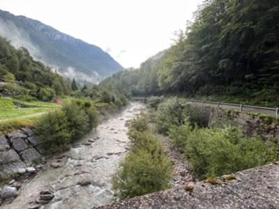 Lesis: il Cellina dal ponte nei pressi del parcheggio di partenza