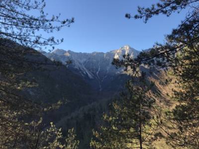 vista su monte Messer dalla base della val Prescudin