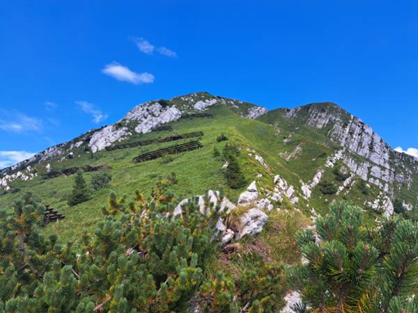 sguardo indietro dalla forcella della Corona Alta