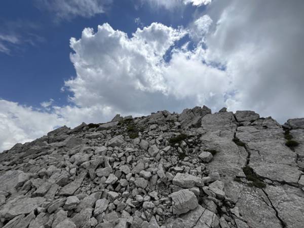 l'acciottolato di sassi di cima Ciol de Sass