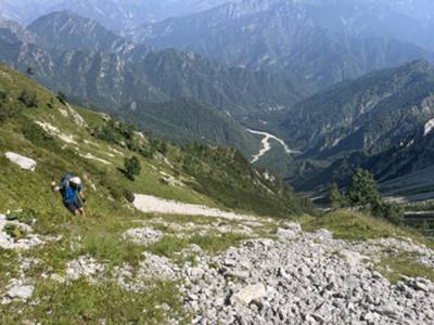 nostra via di salita della parte superiore del Gravon dai Saltz