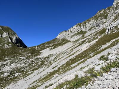 vista su forcella Palantina da attacco via diretta