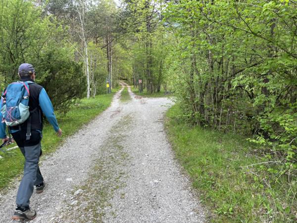 ci incamminiamo per un tratto di risalita accanto al torrente Arzino