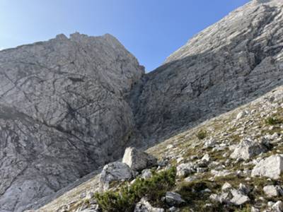 canalone di risalita a Forcella Cacciatori 