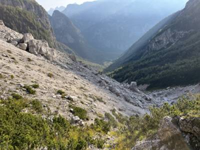 primo ghiaione della base della valle dei Cantoni