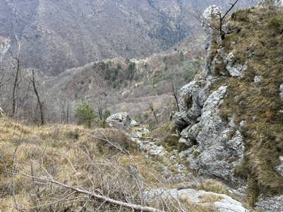 canalina di risalita: Staligial sullo sfondo