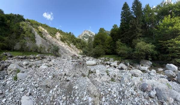 attraversamento sul Meduna nei pressi del Clapon dal Limit