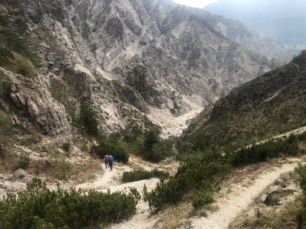 rientro lungo sentiero dell'anello del monte Ciavac