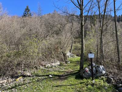 Incrocio con inizio sentiero di salita versante anteriore su monte Pala