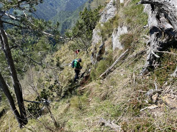 breve cengia di calata, lato "zig"