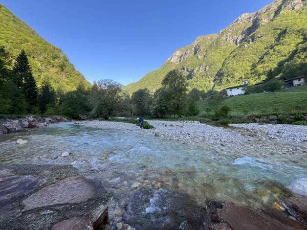 attraversamento dell'Arzino nei pressi del guado