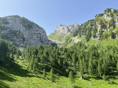 vista di parete Nord di monte Pale Candele e relativo catino