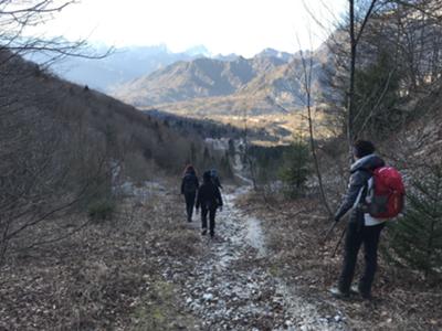 Discesa da forcella Croce in direzione Andreis