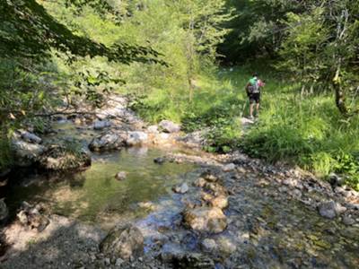 attraversamento di torrente Pentina: secondo tentativo di salita...