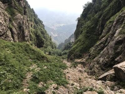 Canalone di forcella Navalesc con vista su Andreis