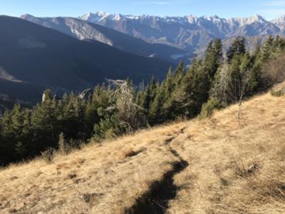 Casera alta di Palabarzana: vista su lago di Barcis