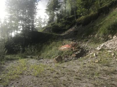 parte alta (rovinata) della strada di val Feron