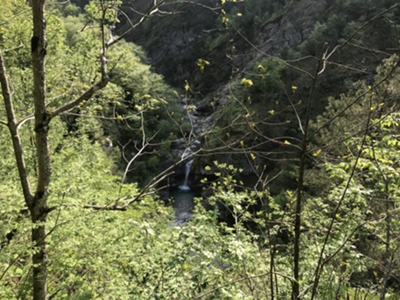 vista su cascata di torrente Molassa