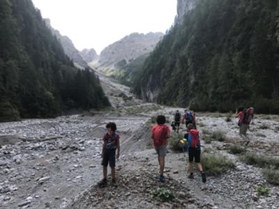 risalita del torrente Sciol de Mont