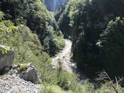 in breve guardiamo il torrente dall'alto